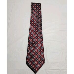 Crazy Horse‎ Mens 100% Silk Tie Burgundy / Gray / Black